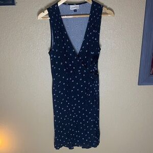 Elegant Black Floral Wrap Dress